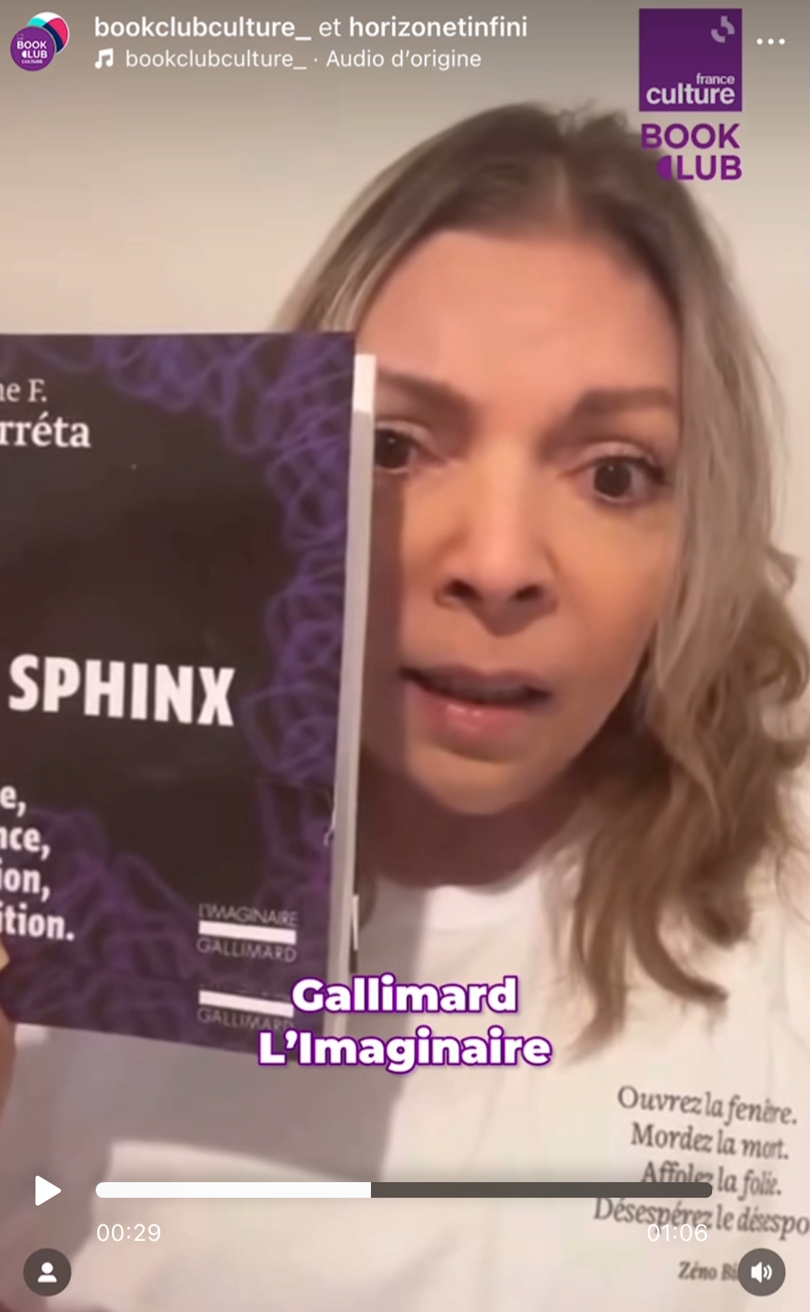 Carte postale de Toscane au Book Club de France Culture / « Sphinx » d&rsquo;Anne F. Garréta Gallimard Imaginaire